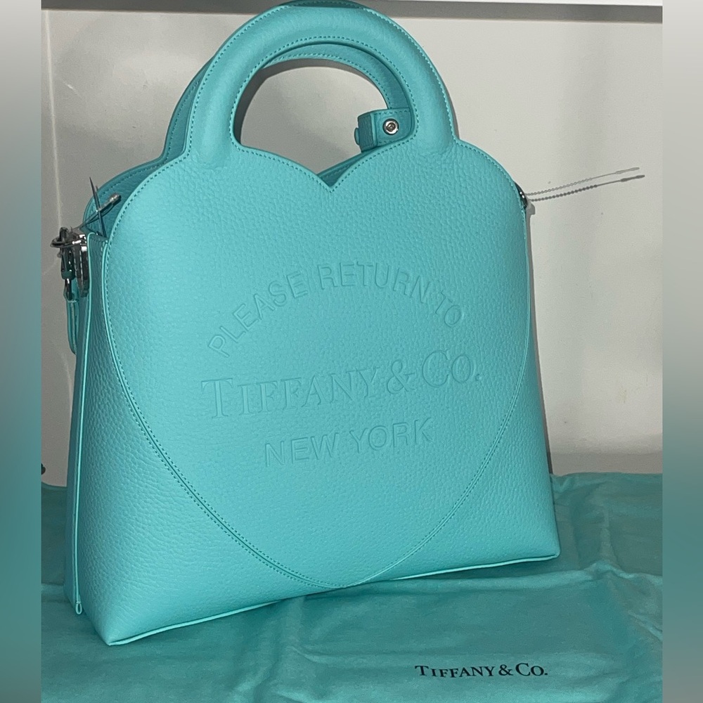 Tiffany & Co. Leather Heart Bag Return To Tiffany Leather Blue New York. NEW